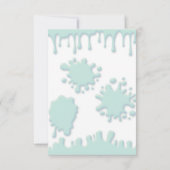 Türkisblaue Schleife Party Einladung (Rückseite)