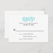 Türkisblaue Schlichte RSVP-Karten RSVP Karte (Vorne/Hinten)