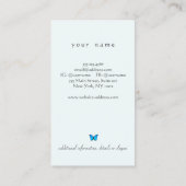 Türkisblaue SchmetterlingsNatur Visitenkarte (Rückseite)