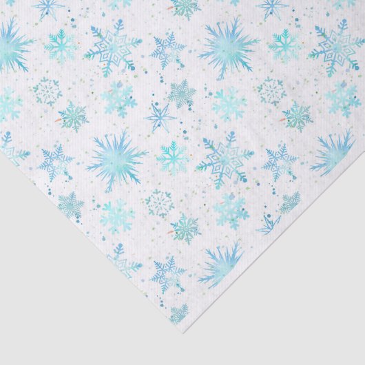 Türkisblaue Schneeflocken Seidenpapier (Ausschnitt)