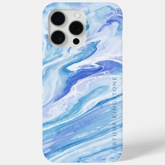 Türkisblaue Seascape-Marmor individuell anpassbar Case-Mate iPhone Hülle (Rückseite)
