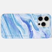Türkisblaue Seascape-Marmor individuell anpassbar Case-Mate iPhone Hülle (Rückseite (Horizontal))
