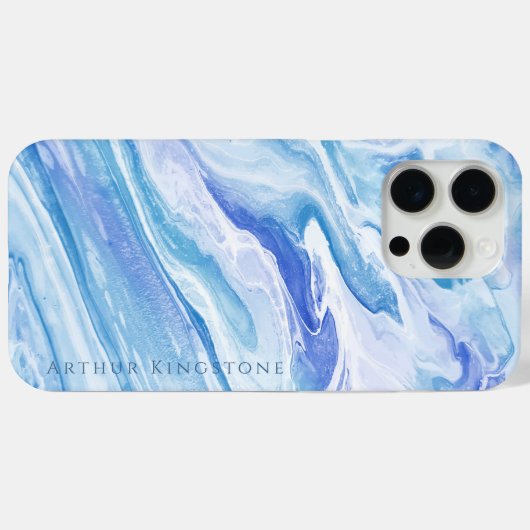 Türkisblaue Seascape-Marmor individuell anpassbar Case-Mate iPhone Hülle (Rückseite (Horizontal))