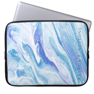Türkisblaue Seascape-Marmor individuell anpassbar Laptopschutzhülle