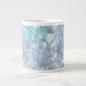 Türkisblaue Silbermarmor Jumbo-Tasse (Vorderseite)