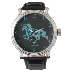 Türkisblaue Silhouette Armbanduhr