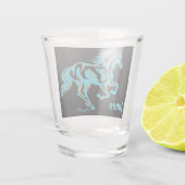 Türkisblaue Silhouette Shotglas Schnapsglas (Rückseite)