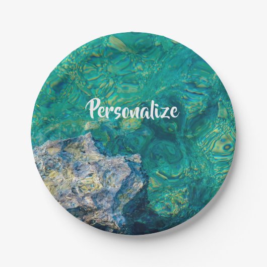 Türkisblaue Sommerplatte Pappteller (Vorderseite)