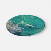 Türkisblaue Sommerplatte Pappteller (Schrägansicht)