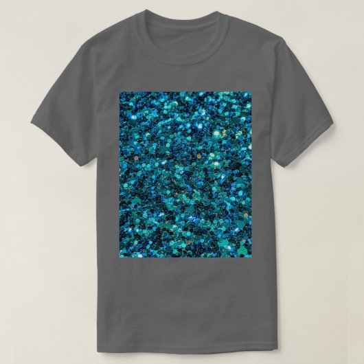 Türkisblaue Sparklingsequenzen T-Shirt (Design vorne)