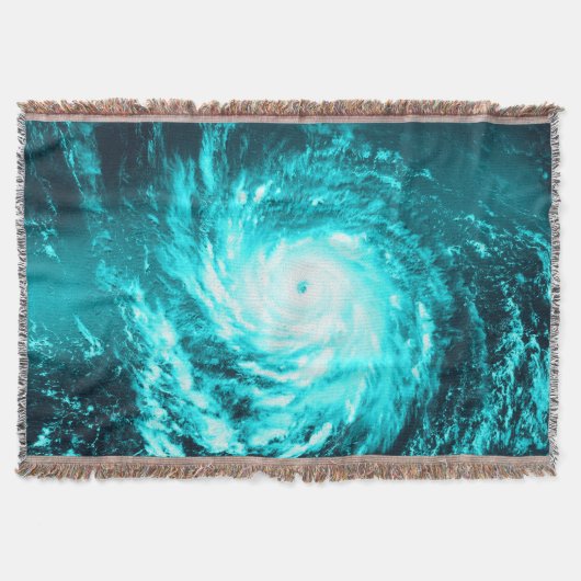 Türkisblaue Spirale Hurricane Decke (Vorderseite)