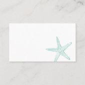 Türkisblaue Starfish Flat Platzkarte (Rückseite)