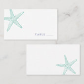 Türkisblaue Starfish Flat Platzkarte (Vorne/Hinten)