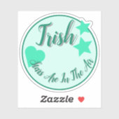 Türkisblaue Stars mit Herzform Aufkleber (Blatt)