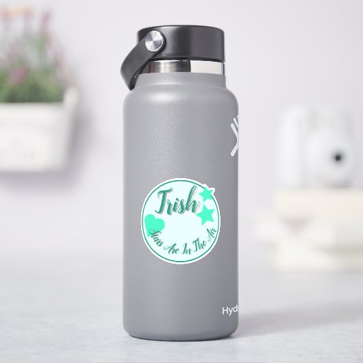 Türkisblaue Stars mit Herzform Aufkleber (HydroFlask)