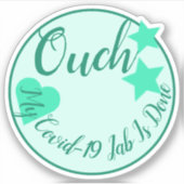 Türkisblaue Stars mit Herzform Aufkleber (Vorderseite)