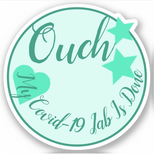 Türkisblaue Stars mit Herzform Aufkleber (Vorderseite)