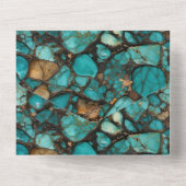 Türkisblaue Steine All In One Einladung (Rückseite)