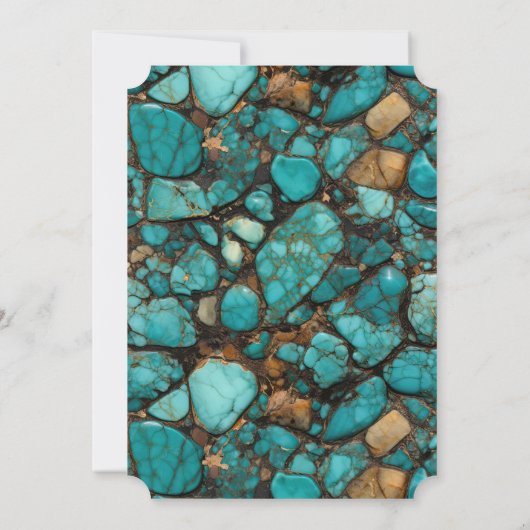 Türkisblaue Steine Einladung (Rückseite)