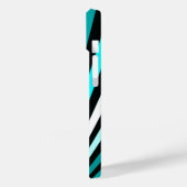 Türkisblaue Streifen Case-Mate iPhone Hülle (Rückseite / Links)