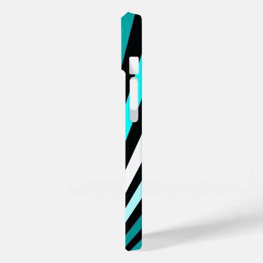 Türkisblaue Streifen Case-Mate iPhone Hülle (Rückseite / Links)