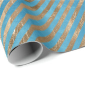 Türkisblaue Streifen Geschenkpapier (Rolleneckpunkt)