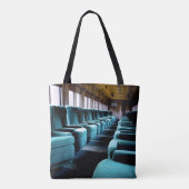 Türkisblaue Stühle Tasche (Rückseite)