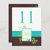 Türkisblaue Tischnummer (Vorne/Hinten)