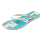 Türkisblaue Tranquility Funky Flip Flops Badesandalen (Schrägansicht)