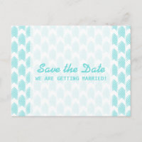 Türkisblaue Tribal-Pfeile Save the Date Postkarte