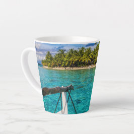 Türkisblaue tropische Gewässer Bora Bora Lagoon Fo Milchtasse