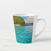 Türkisblaue tropische Gewässer Bora Bora Lagoon Fo Milchtasse (Rechts)