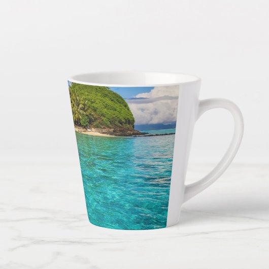 Türkisblaue tropische Gewässer Bora Bora Lagoon Fo Milchtasse (Rechts)