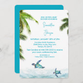 Türkisblaue Turtle Tropical Baby Dusche Einladung (Vorne/Hinten)