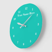 Türkisblaue Uhr mit benutzerdefiniertem Text und F (Winkel)