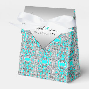Türkisblaue und silberne Hochzeit Geschenkschachtel