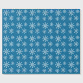 Türkisblaue und weiße Schneeflocken Geschenkpapier (Flach)