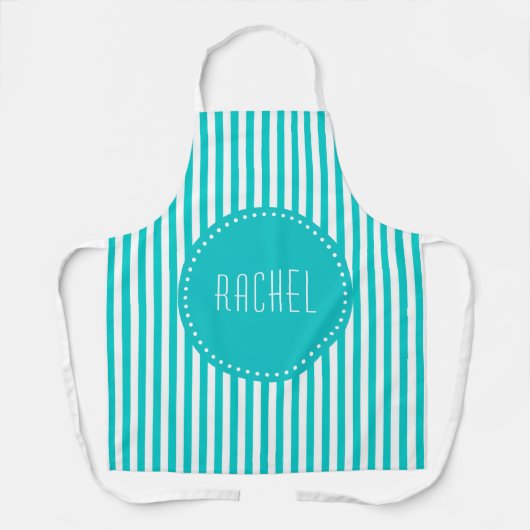 Türkisblaue und weiße Streifen Schürze (Vorderseite)