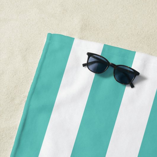 Türkisblaue und weißgestrichene Individuelle Namen Strandtuch (Beispiel)