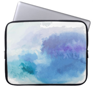 Türkisblaue Veilchen in Aquarellfarbe Laptopschutzhülle