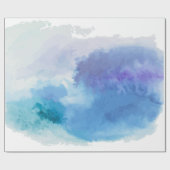 Türkisblaue Veilchen in Wasserfarbe Geschenkpapier (Flach)