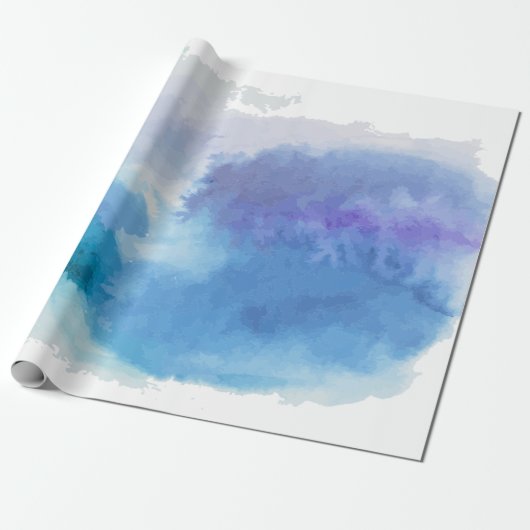 Türkisblaue Veilchen in Wasserfarbe Geschenkpapier (Ungerollt)