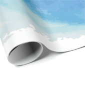 Türkisblaue Veilchen in Wasserfarbe Geschenkpapier (Rolleneckpunkt)