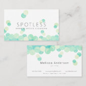 Türkisblaue Wasserblasen Moderner Reinigungsservic Visitenkarte (Vorne/Hinten)