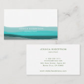 Türkisblaue Wasserfarben Visitenkarte (Vorne/Hinten)