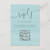 Türkisblaue Wasserfarbenhochzeit RSVP Begleitkarte (Vorderseite)