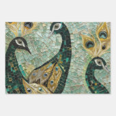 Türkisblaue weiße Pfauen Geschenkpapier Set (Vorderseite 3)