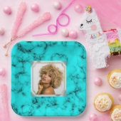 Türkisblaue Western FOTO Girls Party Pappteller (Party)