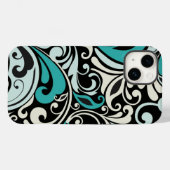 Türkisblaue Wirbel iPhone 14 Fall Case-Mate iPhone Hülle (Rückseite (Horizontal))