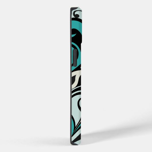 Türkisblaue Wirbel iPhone 14 Fall Case-Mate iPhone Hülle (Rückseite / Rechts)